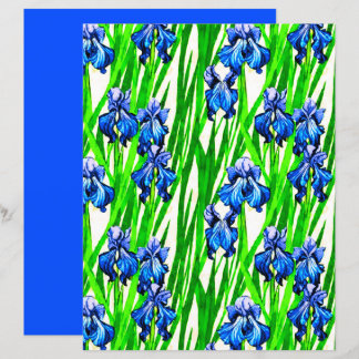 Blauwe iris Waterverf