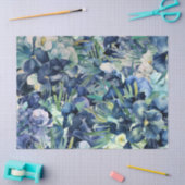 Blauwe iris Waterverf achtergrond patroon Tissuepapier (Craft)