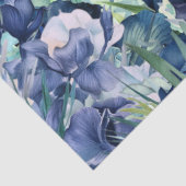 Blauwe iris Waterverf achtergrond patroon Tissuepapier (Detail)