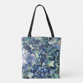 Blauwe iris Waterverf achtergrond patroon Tote Bag (Achterkant)