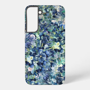 Blauwe Iris Waterverf Achtergrondpatroon Samsung Galaxy Hoesje