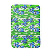 Blauwe iris Waterverf Badmat (Voorkant Verticaal)