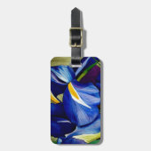 Blauwe Iris waterverf Bagagelabel (Voorkant verticaal)