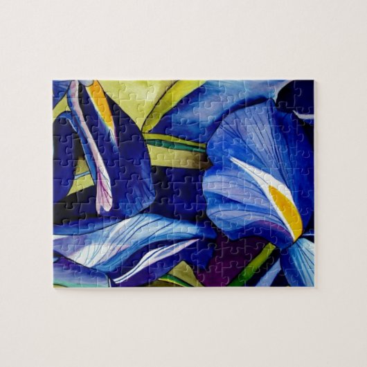 Blauwe Iris waterverf Legpuzzel (Horizontaal)
