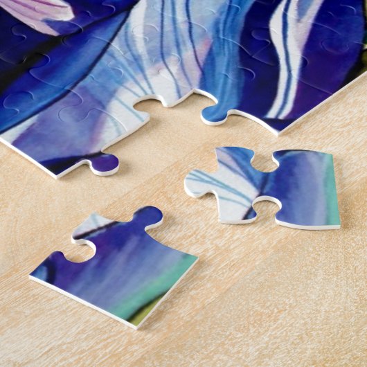 Blauwe Iris waterverf Legpuzzel (Zijkant)