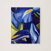 Blauwe Iris waterverf Legpuzzel (Verticaal)