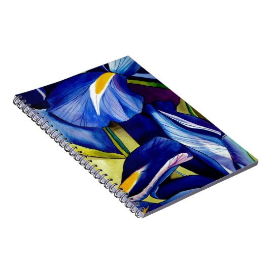 Blauwe Iris waterverf Notitieboek (Rechterzijde)