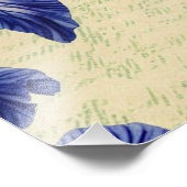 Blauwe irisbloemen  ephemerpatroon foto afdruk (Hoek)