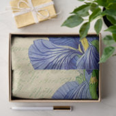 Blauwe irisbloemen  ephemerpatroon tissuepapier (Geschenk)