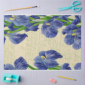 Blauwe irisbloemen  ephemerpatroon tissuepapier (Craft)