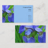 blauwe irisbloemen visitekaartje (Voorkant / Achterkant)