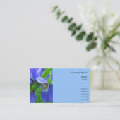 blauwe irisbloemen visitekaartje (Staand voorkant)