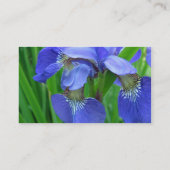 blauwe irisbloemen visitekaartje (Achterkant)