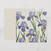 Blauwe Irisbloesems Kaart (Voorkant / Achterkant)