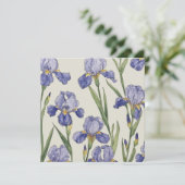 Blauwe Irisbloesems Kaart (Staand voorkant)