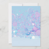 Blauwe iriserende cirkels vrijgezellenfeest kaart (Achterkant)