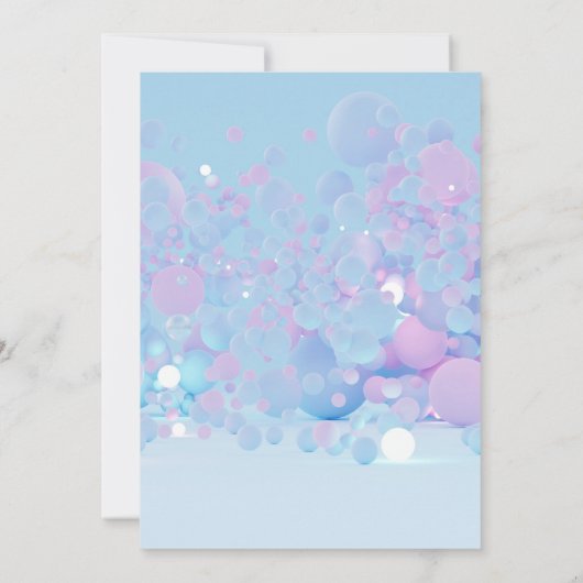 Blauwe iriserende cirkels vrijgezellenfeest kaart (Achterkant)