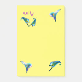 Blauwe iriserende holografische Calla lelies Post-it® Notes