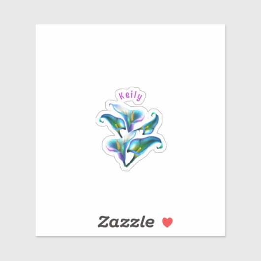 Blauwe iriserende holografische Calla lelies Sticker (Vel)