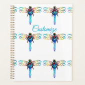 Blauwe iriserende libellen planner (Voorkant)