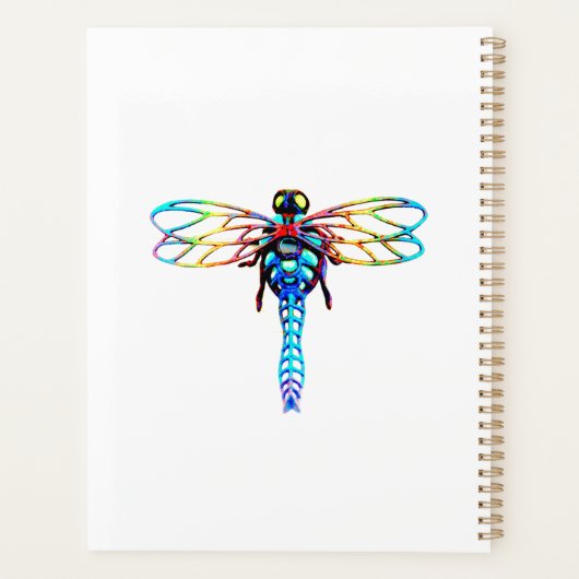 Blauwe iriserende libellen planner (Achterkant)
