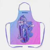 Blauwe Irises Floral Art gepersonaliseerd Schort (Voorkant)