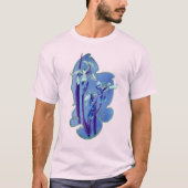 Blauwe Irisse Floral Art T-shirt (Voorkant)