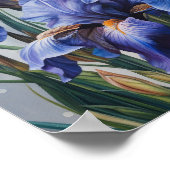 Blauwe Irissen Bloem Kunstprint Poster (Hoek)
