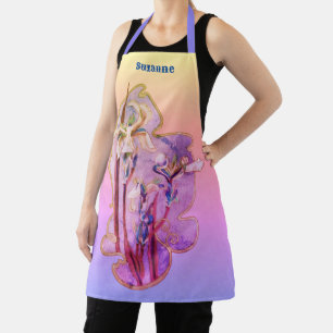 Blauwe Irissen Bloemenkunst Verdrietig gepersonali Schort
