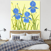 Blauwe Irissen Canvas Afdruk (Insitu (Slaapkamer))