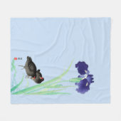 Blauwe Irissen en Moorhens door Ohara Koson Fleece Deken (Voorkant (Horizontaal))