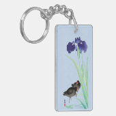 Blauwe Irissen en Moorhens door Ohara Koson Sleutelhanger (Voorkant Links)