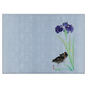 Blauwe Irissen en Moorhens door Ohara Koson Snijplank