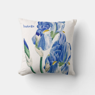 Blauwe irissen monogram kussen