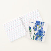 Blauwe irissen monogram notitieboek (Binnen)