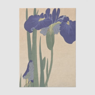 Blauwe Irissen van Ohara Koson Tissuepapier
