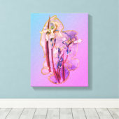 Blauwe Iros Floral Art versteld Canvas Afdruk (Insitu (Houten vloer))