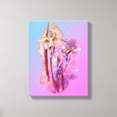Blauwe Iros Floral Art versteld Canvas Afdruk (Voorkant)