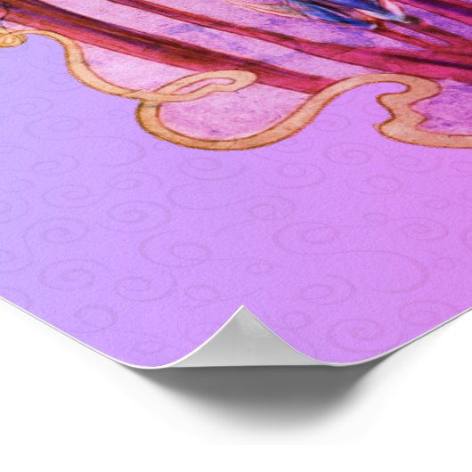 Blauwe Iros Floral Art versteld Poster (Hoek)