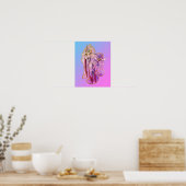 Blauwe Iros Floral Art versteld Poster (Keuken)
