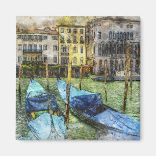 Blauwe Italiaanse Gondels Magneet