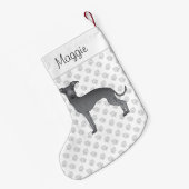 Blauwe Italiaanse Grenshond met aangepaste naam Kleine Kerstsok (Achterkant (Hangend))