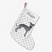 Blauwe Italiaanse Grenshond met aangepaste naam Kleine Kerstsok (Voorkant (Hangend))