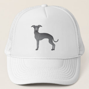 Blauwe Italiaanse Greyhound Cute Cartoon Dog Trucker Pet