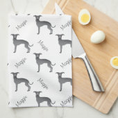 Blauwe Italiaanse Greyhound Mooie Hond Pattern Met Theedoek (Quarter Fold)