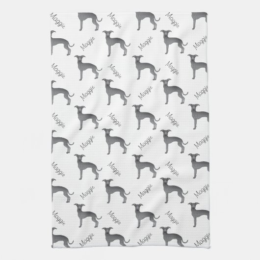 Blauwe Italiaanse Greyhound Mooie Hond Pattern Met Theedoek (Verticaal)