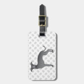 Blauwe Italiaanse Greyhound Mopshond Met Aangepast Bagagelabel (Voorkant verticaal)