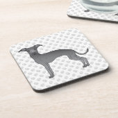 Blauwe, Italiaanse griezelige cartoon van een hond Bier Onderzetter (Linkerzijde)