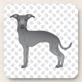 Blauwe, Italiaanse griezelige cartoon van een hond Bier Onderzetter (Voorkant)