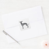 Blauwe, Italiaanse griezelige cartoon van een hond Vierkante Sticker (Envelop)